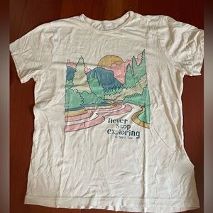 North Face never stop exploring tshirt